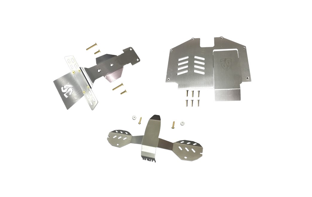 GPM RACING STAINLESS STEEL SKID PLATES CHASSIS PROTECTOR TRX8521 TRAXXAS UDR 6S UPGRADED PARTS