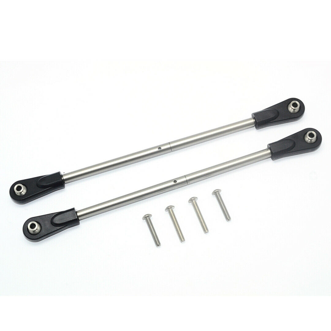 STAINLESS STEEL ADJUSTABLE REAR UPPER CHASSIS LINK TIE RODS-2PC SET