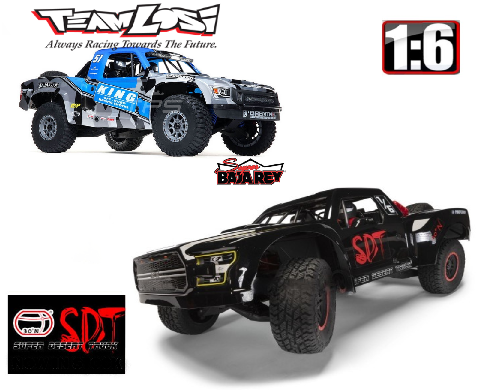 LOSI 1/6 SUPER BAJA REY & 30DN SDT 1/6